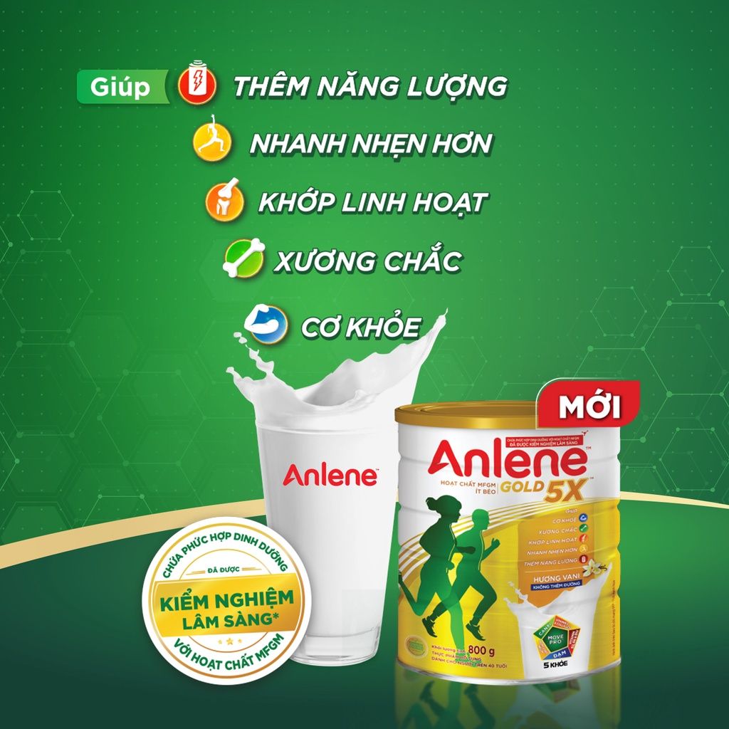 Sữa bột Anlene Gold 5X hương vani lon 800g/lon