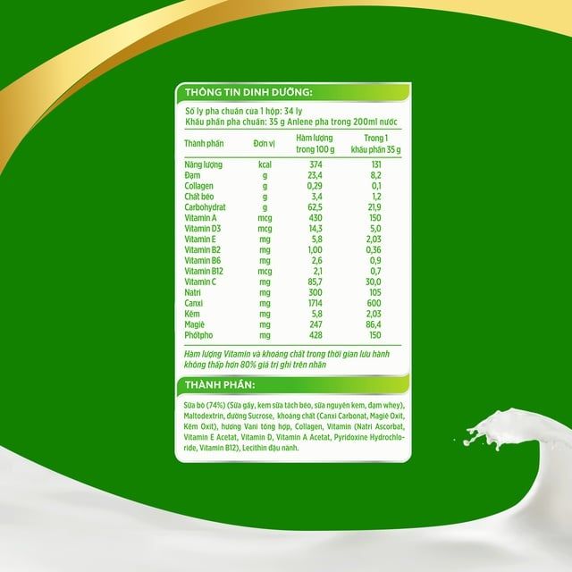 Sữa Bột Anlene Gold 3X Hương Vani Hộp Giấy 1.2kg (3 Khỏe Cơ, Xương, Khớp - Dành cho người trên 40 tuổi)