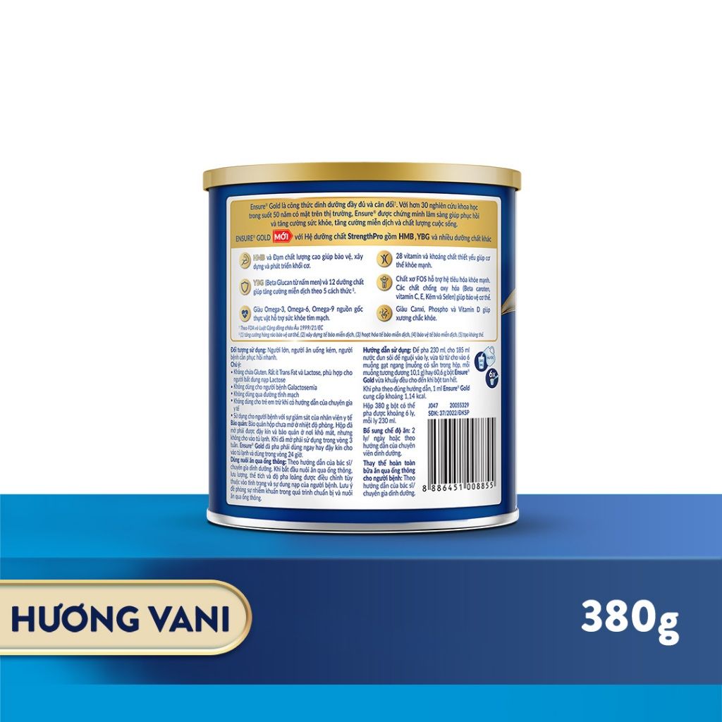 Sữa bột Ensure Gold Abbott hương vani (HMB) 380g