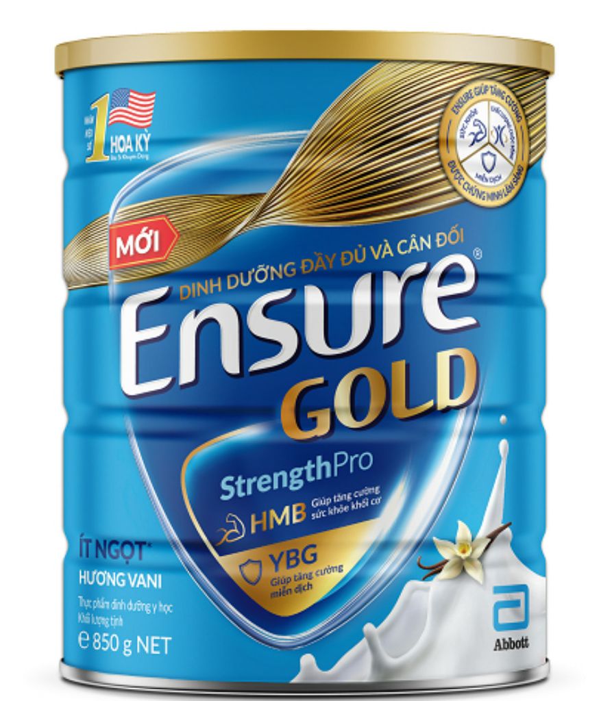 Sữa bột Ensure Gold hương Vani ít ngọt 850g