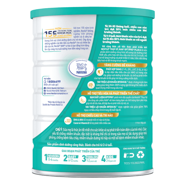 Sữa bột Nestle NAN Optipro 4, 1.5kg HM-O cho trẻ trên 2 tuổi