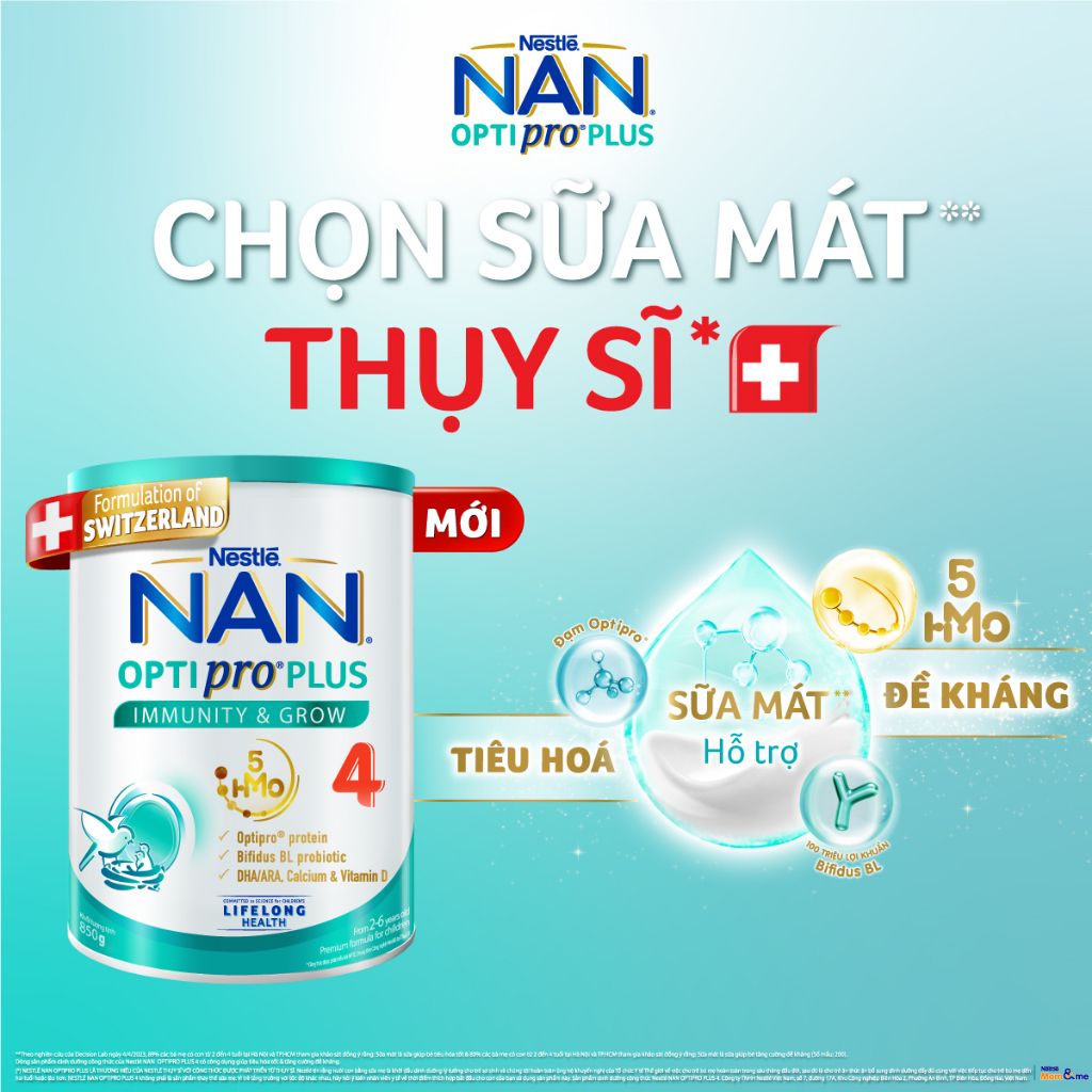 Sữa bột Nestle NAN Optipro 4, 1.5kg HM-O cho trẻ trên 2 tuổi