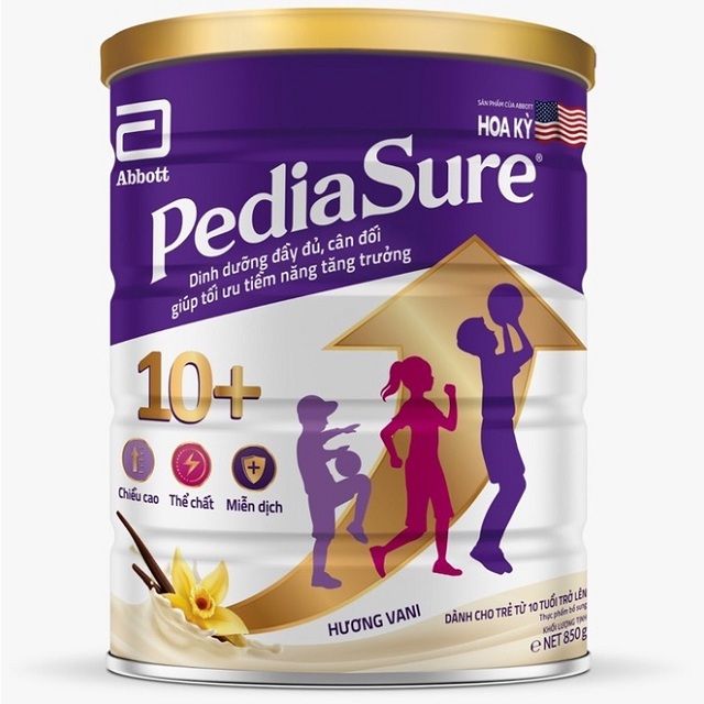 Combo 2 hộp Sữa bột Pediasure 10+ Hương Vani 850g dành cho trẻ từ 10 tuổi trở lên