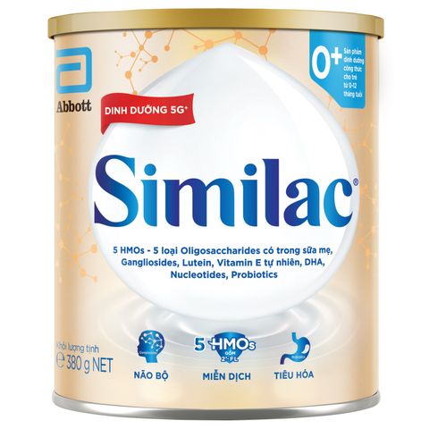 Sữa bột Similac 0+ 380g đột phá dinh dưỡng 5G cho trẻ từ 0-12 tháng tuổi miễn dịch khỏe nhanh trí tựa 