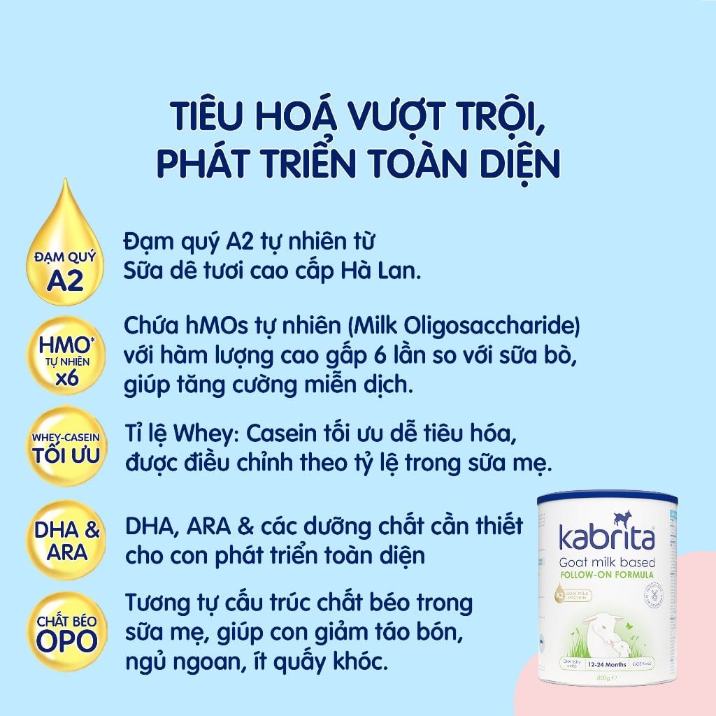 Sữa dê Kabrita Số 2 800g (1-2 tuổi)