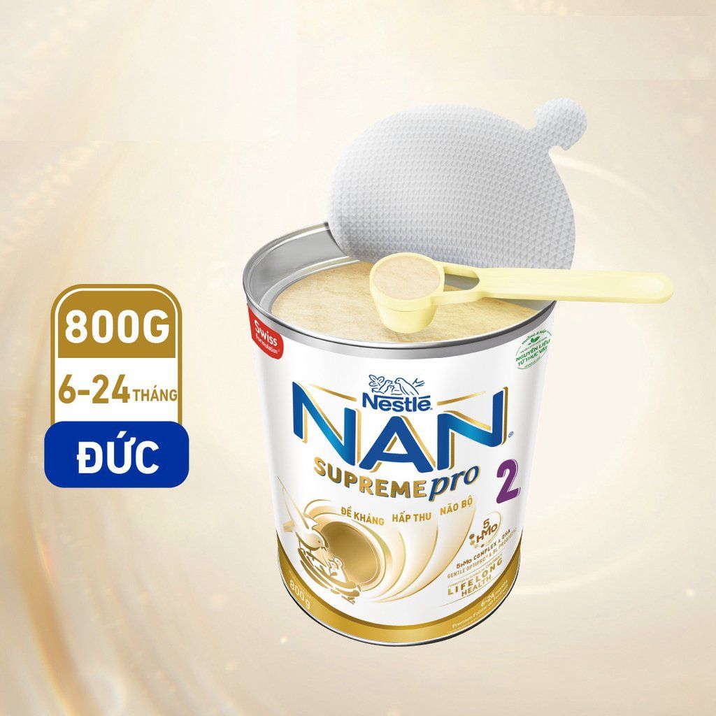  Sữa Bột Nestlé NAN SupremePro 2 lon 800g với 5HMO & đạm Gentle Optipro nhập khẩu nguyên lon từ Đức 