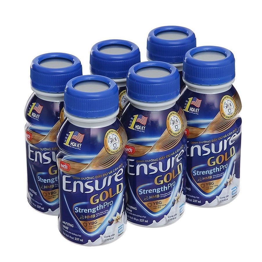 Thùng 24 chai sữa bột pha sẵn Ensure Gold Vigor hương vani 237ml