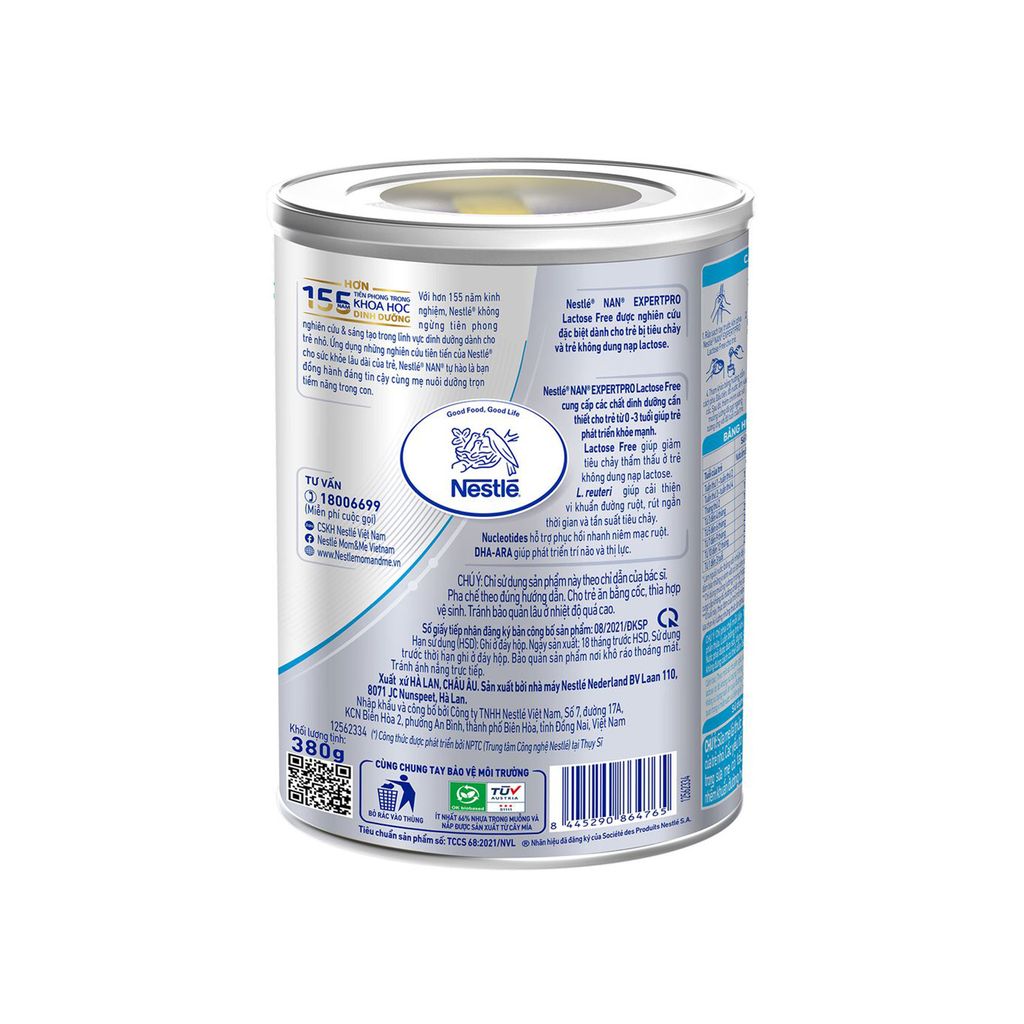 Sữa bột NAN Expert Pro Lactose Free 380g (0 - 36 tháng)