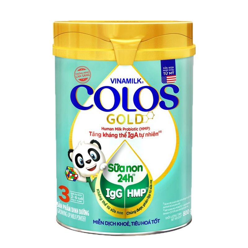 Sữa Non Vinamilk Colos Gold 3 800g (sữa bột cho trẻ từ 2 - 6 tuổi)