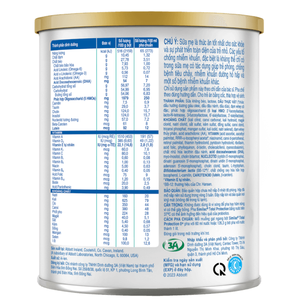 Sữa bột Similac Total Protection 0+  380g - Cho bé 0 -12 tháng tuổi. (Mẫu mới).