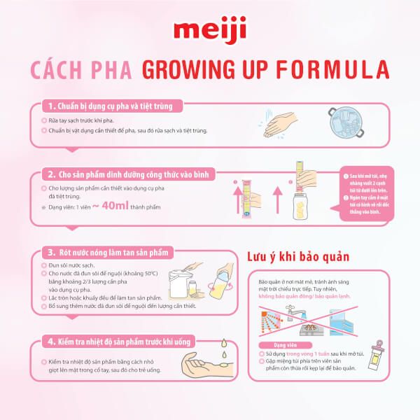 Sữa bột Meiji 20 thanh Growing up Formula 540g  (12-36 tháng)