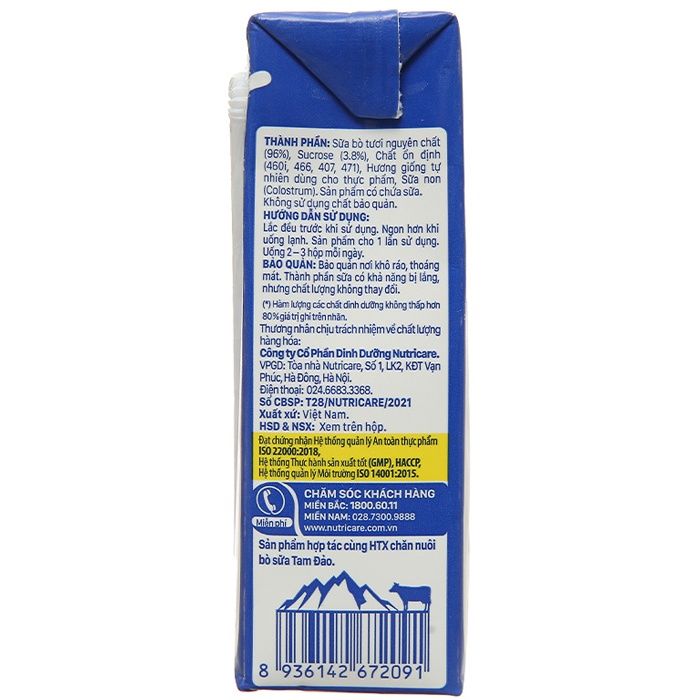 Thùng 48 hộp sữa tươi bổ sung sữa non Meta Fresh Có Đường 180ml