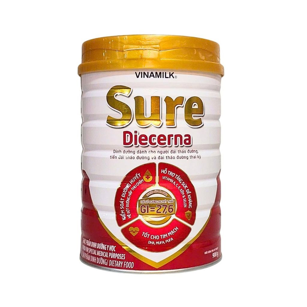Sữa bột Vinamilk Sure Diecerna 900g Dinh Dưỡng Cho Người Bệnh Tiểu Đường