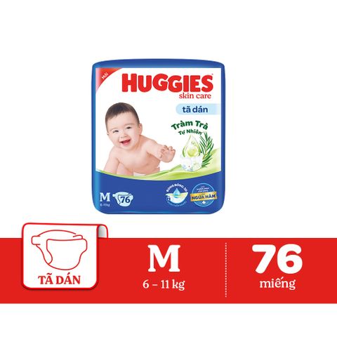 Tã dán Huggies Skincare cực đại (M, 6-11kg, 76 miếng)