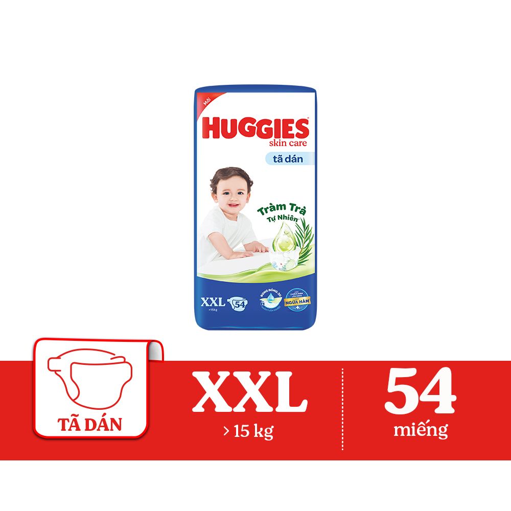 Tã dán Huggies Skincare Super Jumbo XXL54 (cho bé trên 14kg)