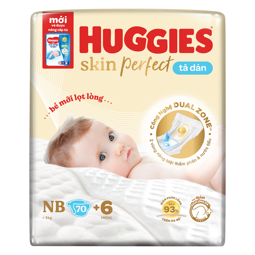 Tã dán lọt lòng Huggies Dry NB 70 miếng