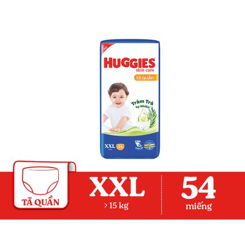 Tã quần Huggies Skincare gói cực đại (XXL, >15kg, 54 miếng)