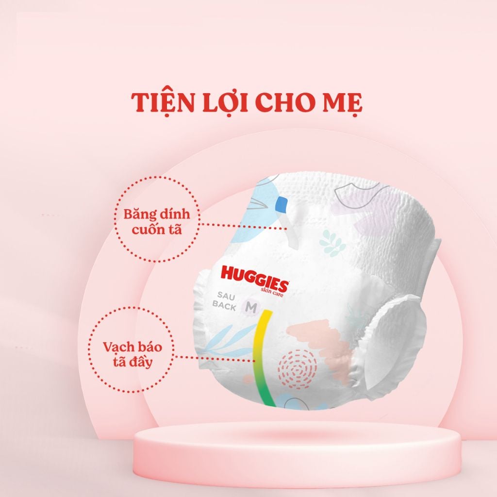 Tã quần Huggies Skincare gói cực đại (M, 6-11kg, 76 miếng)