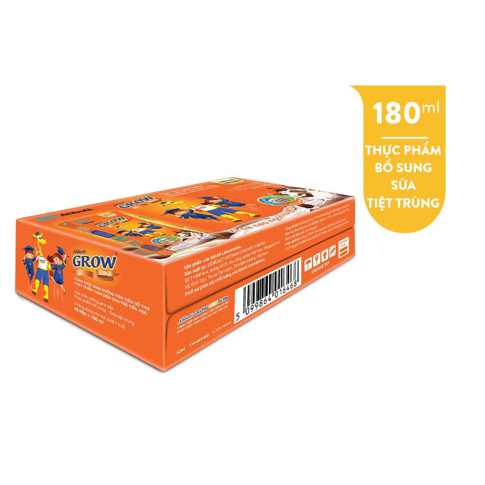 Lốc 4 hộp Abbott Grow Gold Cacao 180ml/hộp
