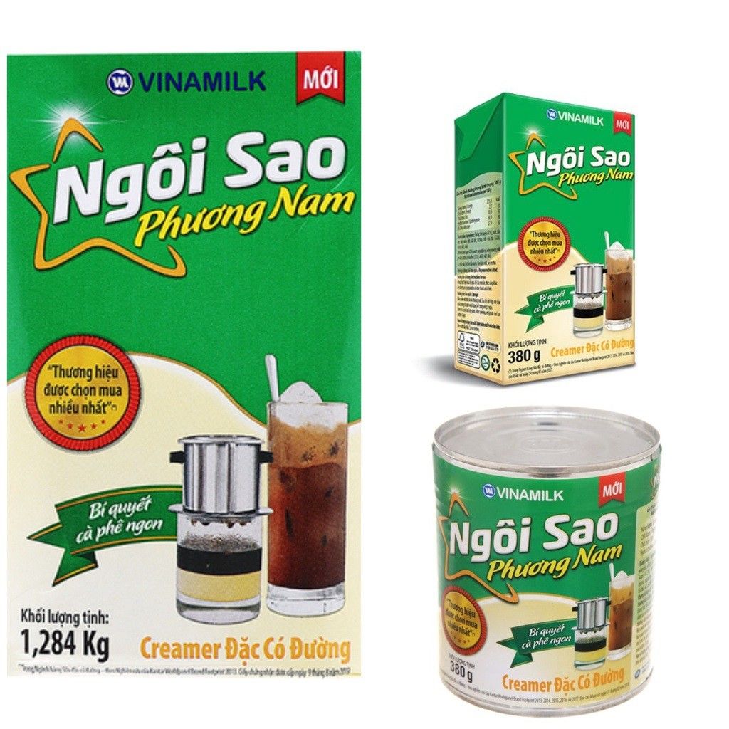 Sữa Đặc Có Đường Ngôi Sao Phương Nam Hộp Giấy 1284g