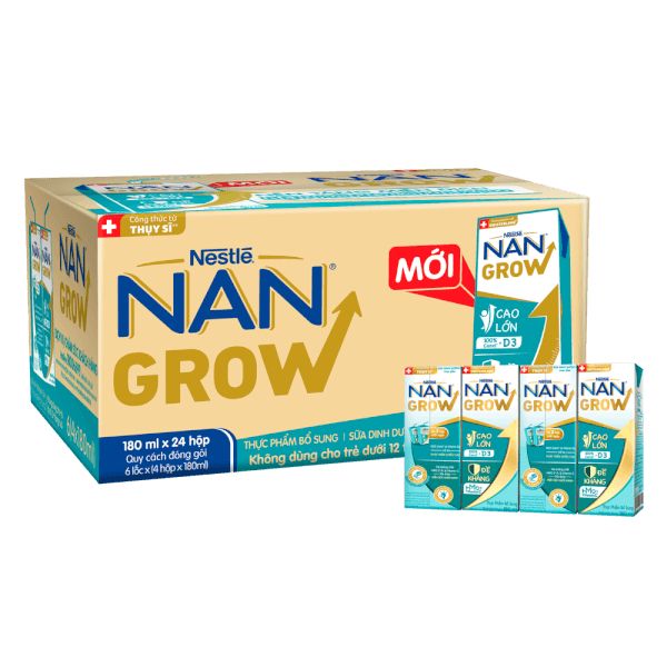 Thùng 24 Hộp Sữa Dinh Dưỡng Pha Sẵn Nestlé NAN GROW 6 (4x180ml)