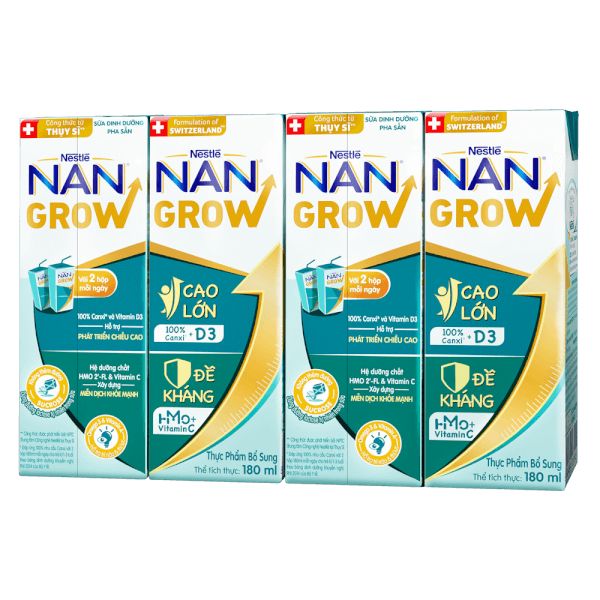 Thùng 24 Hộp Sữa Dinh Dưỡng Pha Sẵn Nestlé NAN GROW 6 (4x180ml)