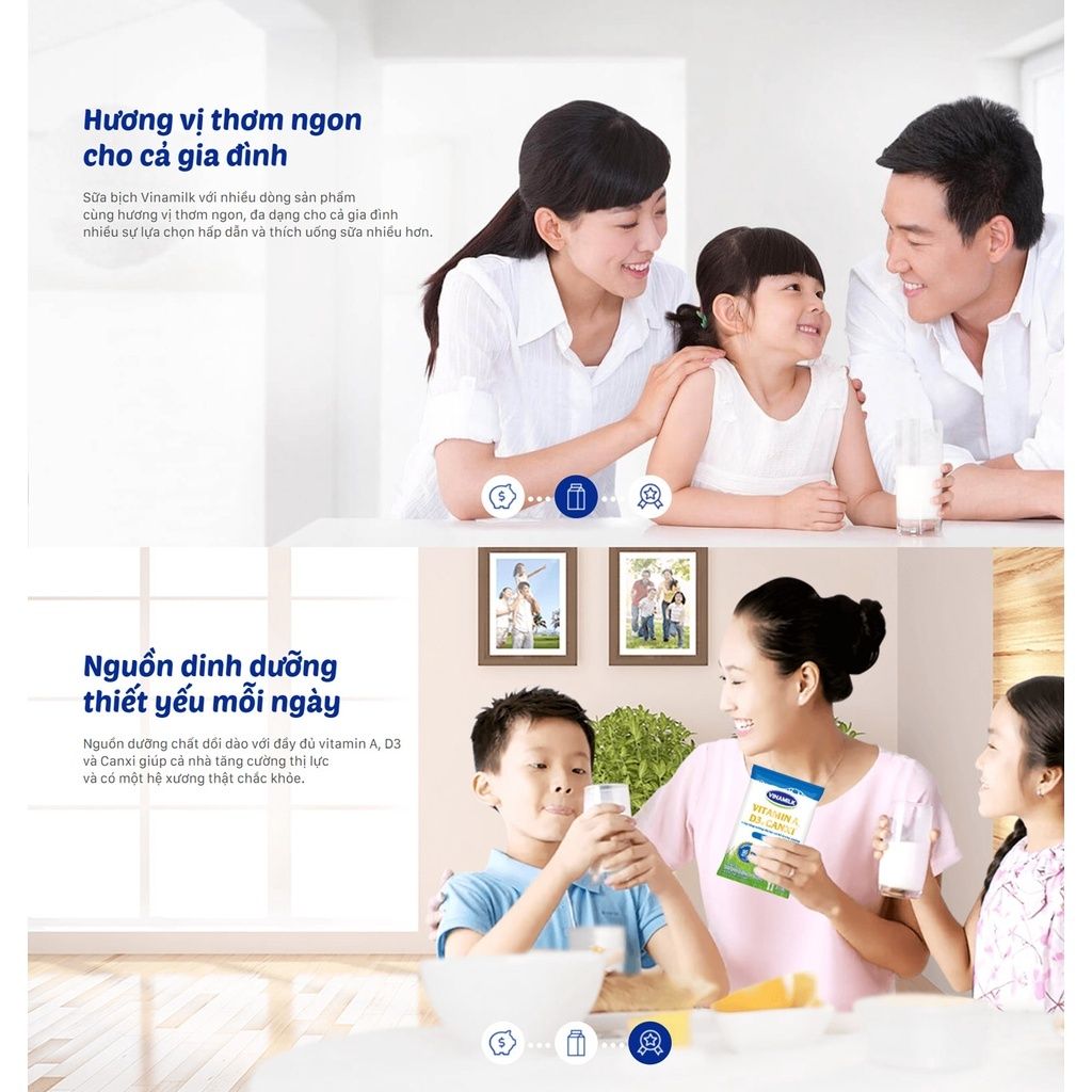 Sữa tươi tiệt trùng Vinamilk 100% ít đường - Hộp 1L