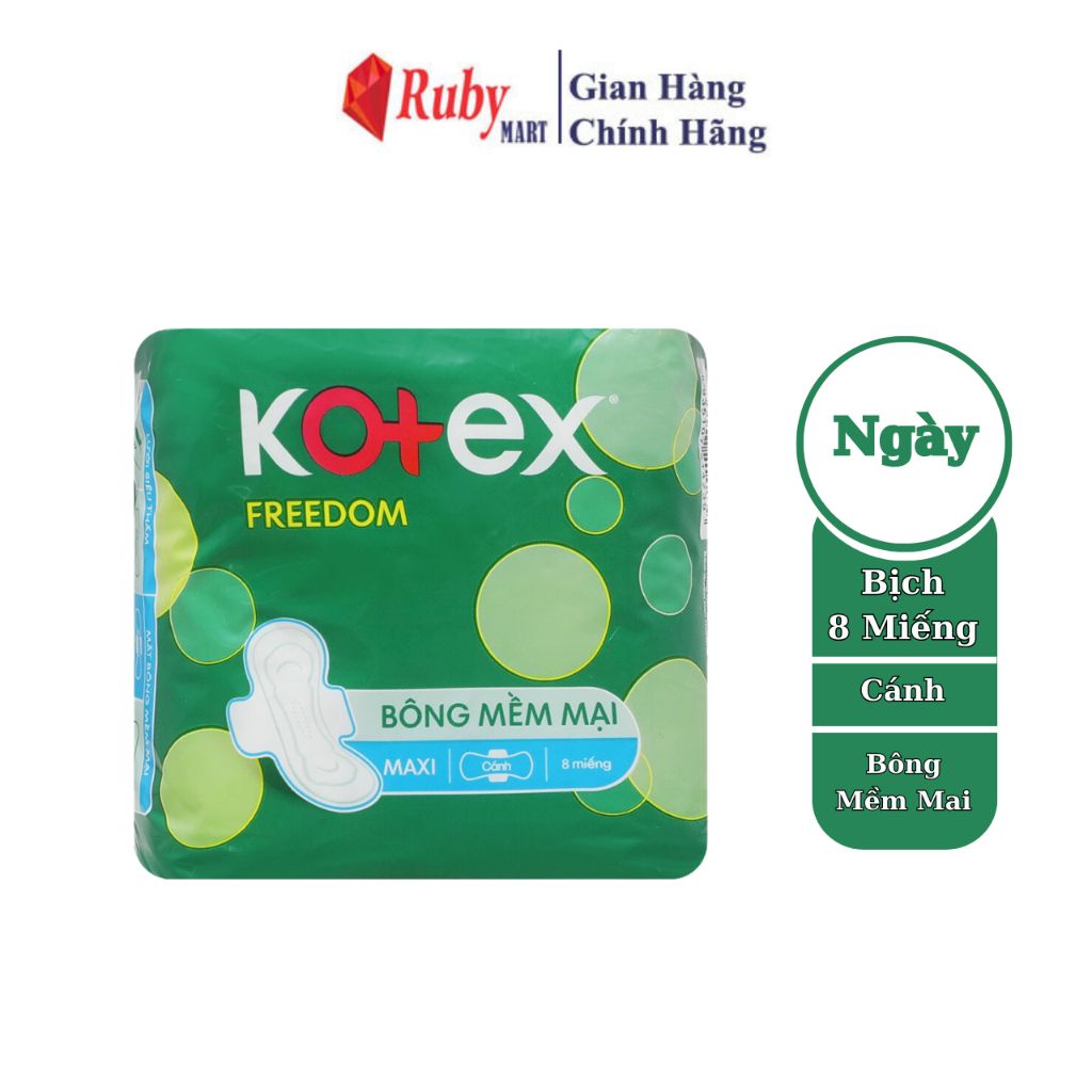  Băng vệ sinh Kotex Freedom Dày Cánh - Mỗi Gói 8 Miếng 