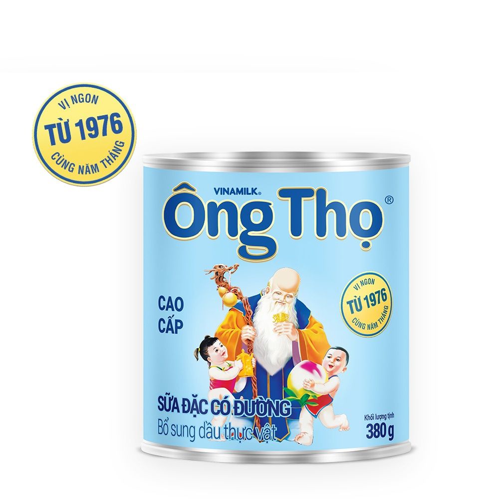 Sữa đặc có đường Ông Thọ Trắng nhãn xanh lon 380g