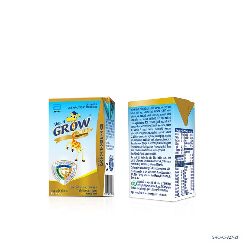 Lốc 4 hộp Sữa nước Abbott Grow Gold hương vani 110ML  (Từ 1 tuổi)