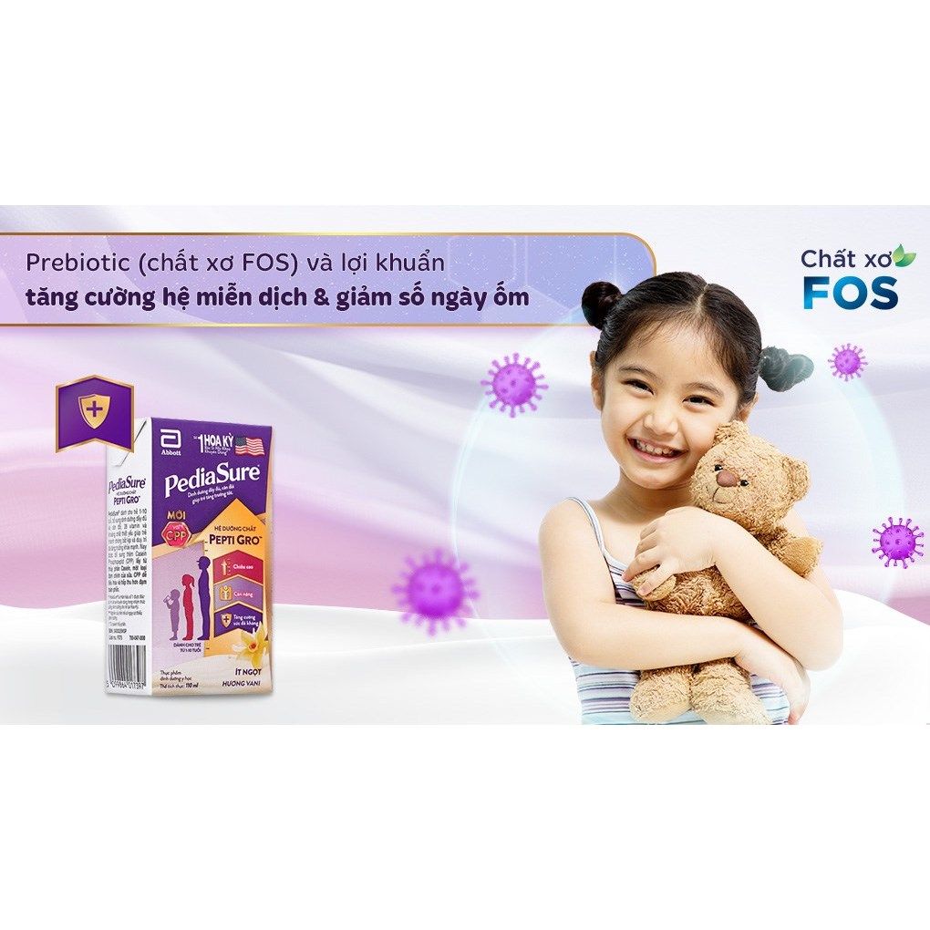 Thùng 48 Hộp Sữa nước Pediasure Vani 110ml ít ngọt ( Bao bì sản phẩm thay đổi theo đợt )