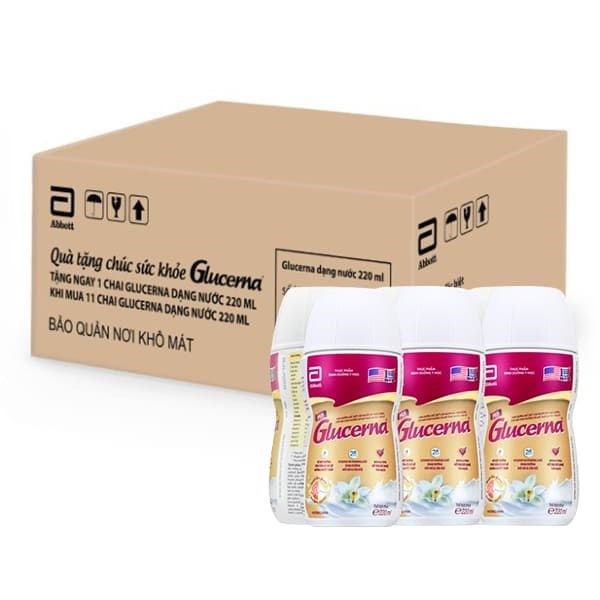 Lốc 6 Chai sữa nước Glucerna 220ml Dành Cho Người Đái Tháo Đường Và Tiền Đái Tháo Đường