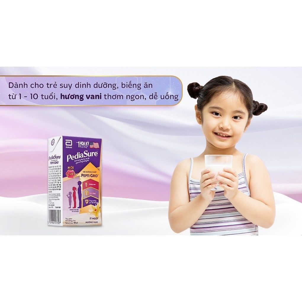Thùng 48 Hộp Sữa nước Pediasure Vani 110ml ít ngọt ( Bao bì sản phẩm thay đổi theo đợt )