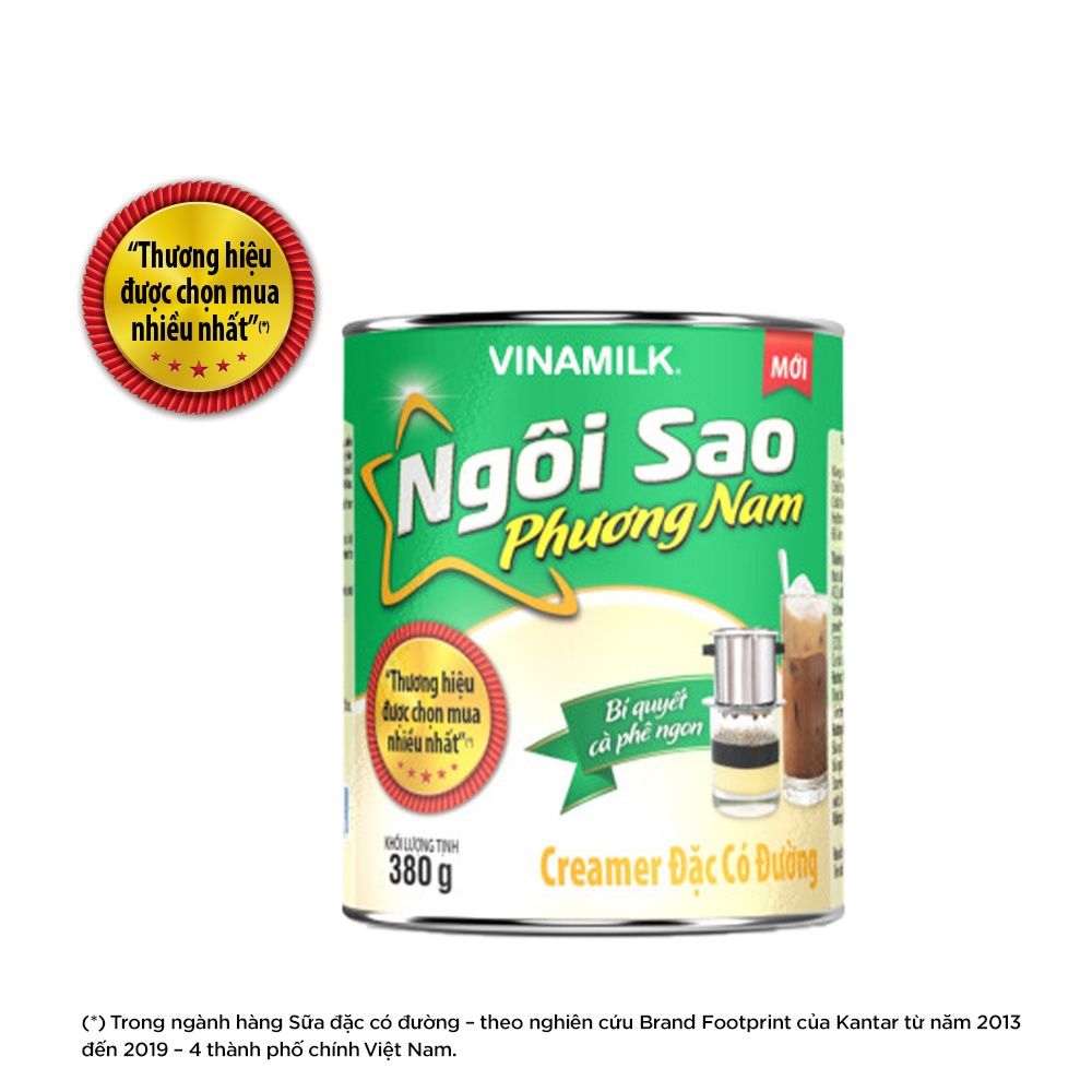 Sữa đặc Ngôi Sao Phương Nam xanh lá - Hộp thiếc 380g