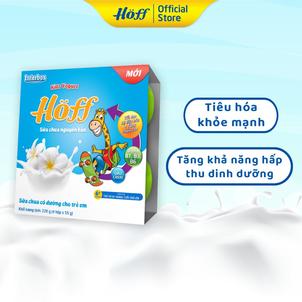 Thùng 48 hộp Sữa chua trẻ em vị NGUYÊN BẢN cho bé từ 6 tháng tuổi, bổ sung men lợi khuẩn, tốt cho tiêu hóa