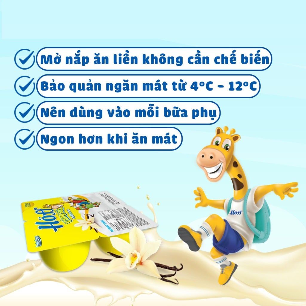 Lốc 4 hộp Váng Sữa vị VANI Hoff cho bé từ 6 tháng tuổi, giàu protein và canxi, tăng cường hệ miễn dịch