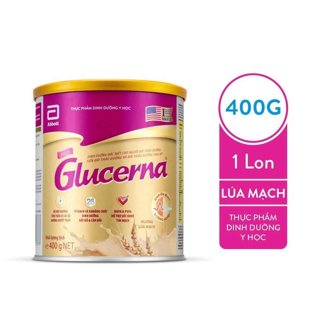 Sữa bột dành cho người bị tiểu đường Glucerna Abbott 400g Hương Lúa mạch