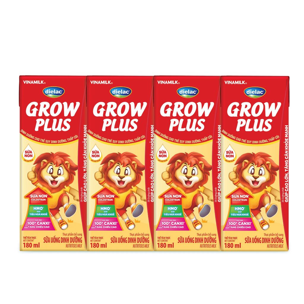 Lốc 4 hộp 180ml Sữa bột pha sẵn Dielac Grow Plus