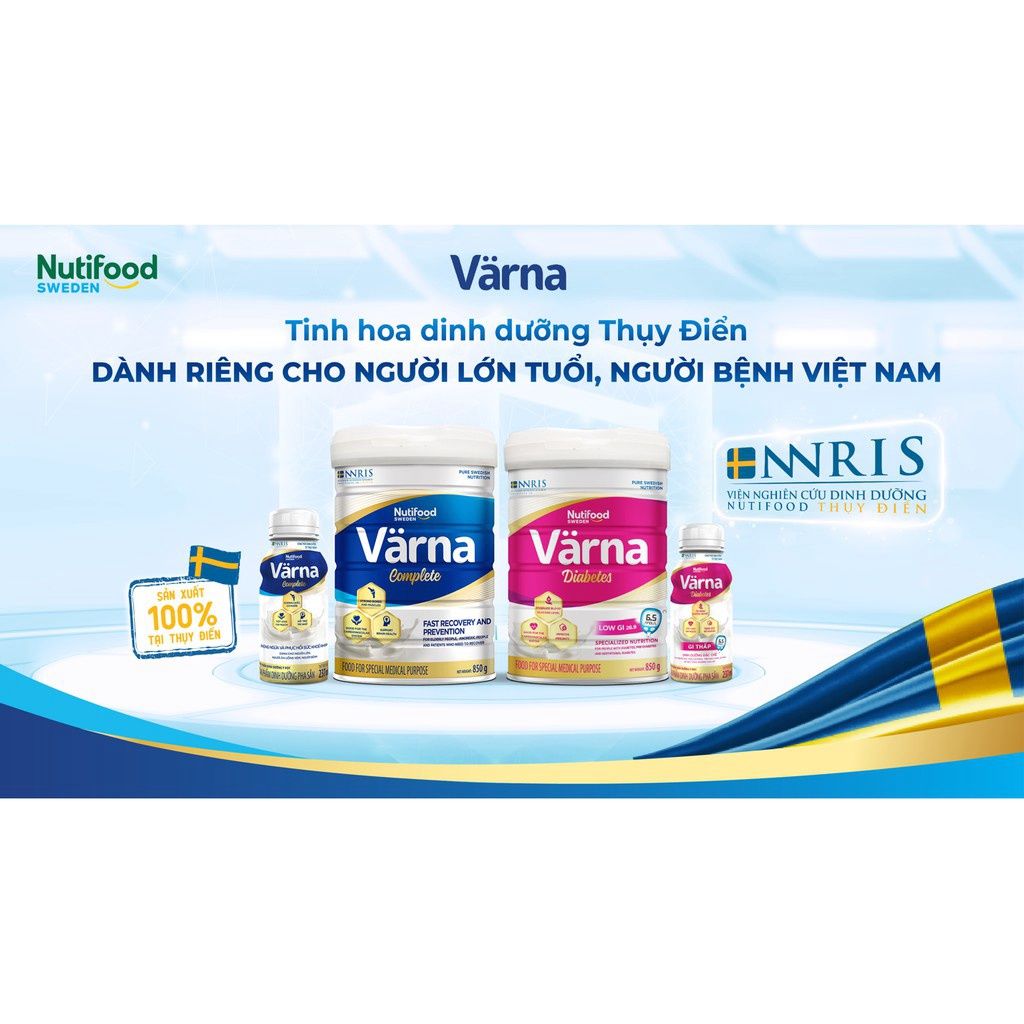  Combo 2 Lon Sữa Nutifood Varna Complete dinh dưỡng đến từ Thụy Điển, Phòng Ngừa và Phục Hồi Sức Khỏe 