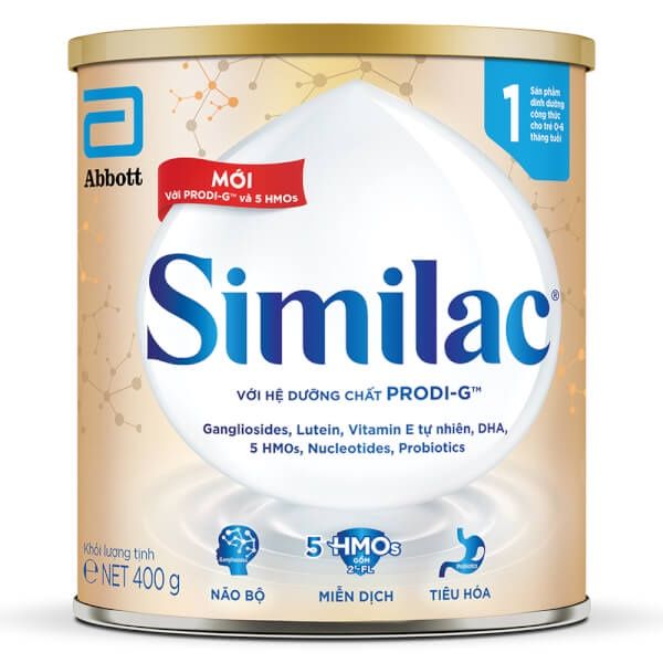 Sữa bột Similac 1 400g đột phá dinh dưỡng 5G cho trẻ từ 0-6 tháng tuổi miễn dịch khỏe nhanh trí tựa 