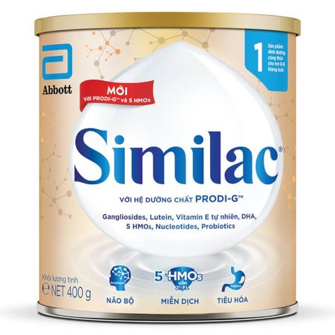  Sữa bột Similac 1 400g đột phá dinh dưỡng 5G cho trẻ từ 0-6 tháng tuổi miễn dịch khỏe nhanh trí tựa 