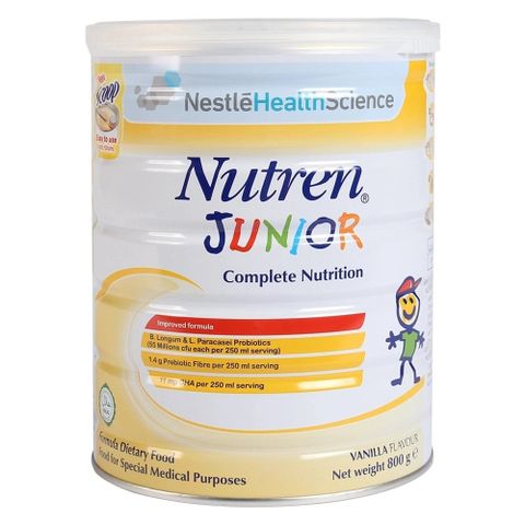  Combo 2  Sữa bột Nutren Junior Thụy Sĩ hỗ trợ tăng cân tiêu hóa tốt cho trẻ từ 1 đến 10 tuổi 800g 