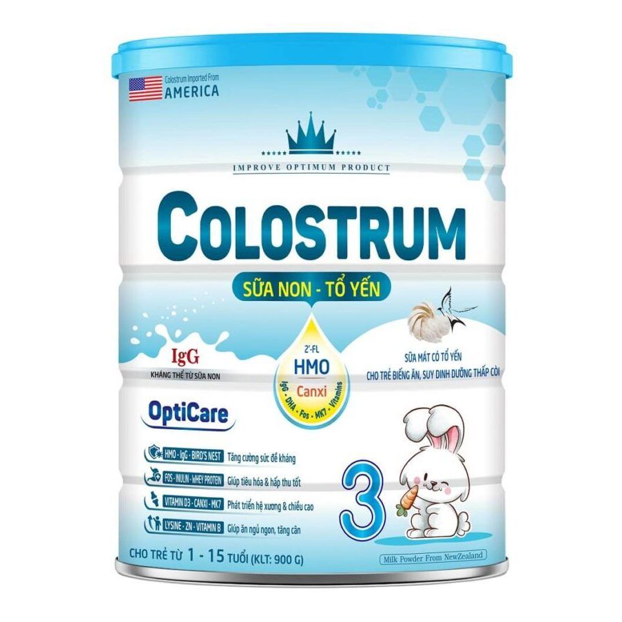 Sữa Bột Colostrum Opticare 3 cho trẻ từ 1 – 15 tuổi lon 900g