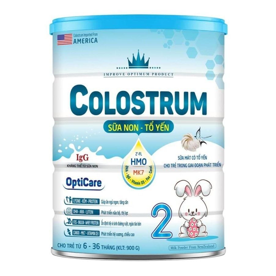 Sữa Bột Colostrum Opticare 2 cho trẻ từ 6 – 36 tháng tuổi lon 900g