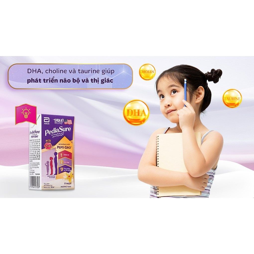 Thùng 48 Hộp Sữa nước Pediasure Vani 110ml ít ngọt ( Bao bì sản phẩm thay đổi theo đợt )