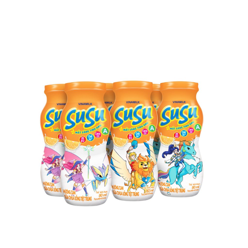 Lốc 6 chai Sữa Chua Uống Vinamilk Susu Hương Cam