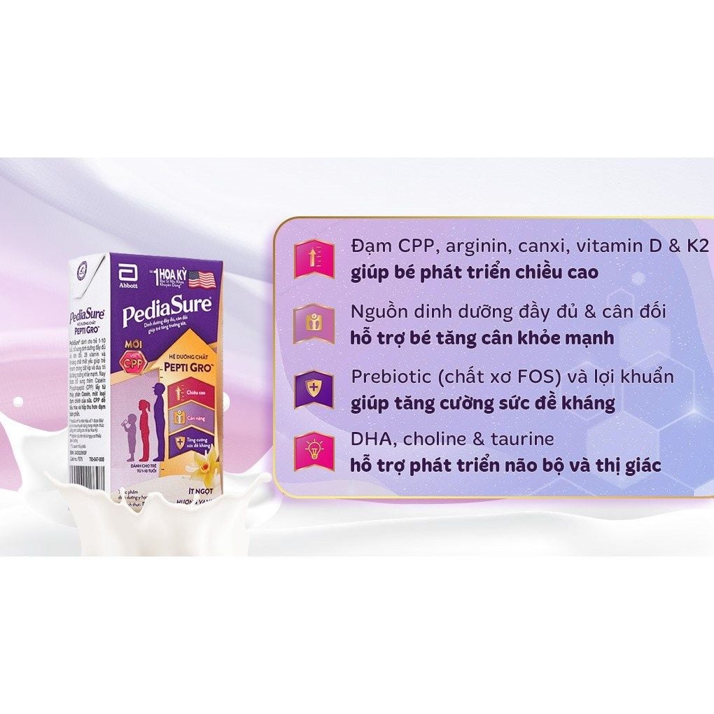 Thùng 48 Hộp Sữa nước Pediasure Vani 110ml ít ngọt ( Bao bì sản phẩm thay đổi theo đợt )