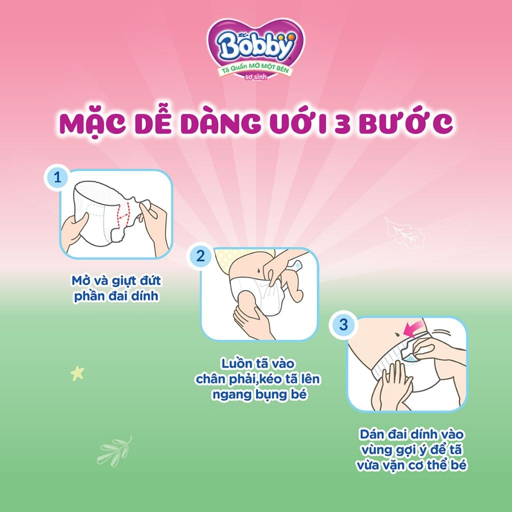 Tã quần NB 70 miếng Mở Một Bên Bobby Đầu Tiên Trên Thế Giới