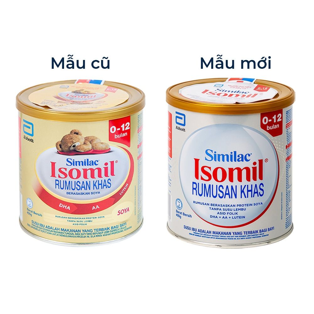 Sữa bột Similac  Isomil Khas Dinh dưỡng cho trẻ dị ứng, hệ tiêu hóa kém - 400g cho bé tử 0 - 12 tháng