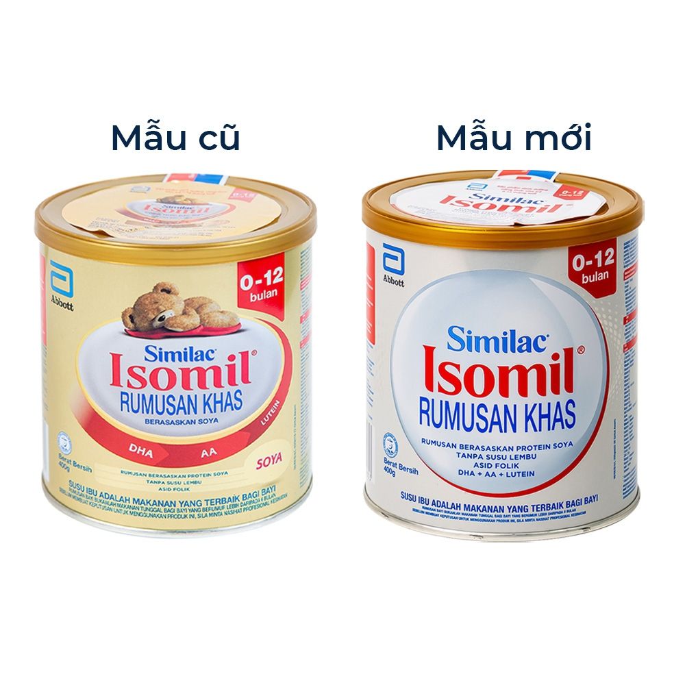  Sữa bột Similac  Isomil Khas Dinh dưỡng cho trẻ dị ứng, hệ tiêu hóa kém - 400g cho bé tử 0 - 12 tháng 